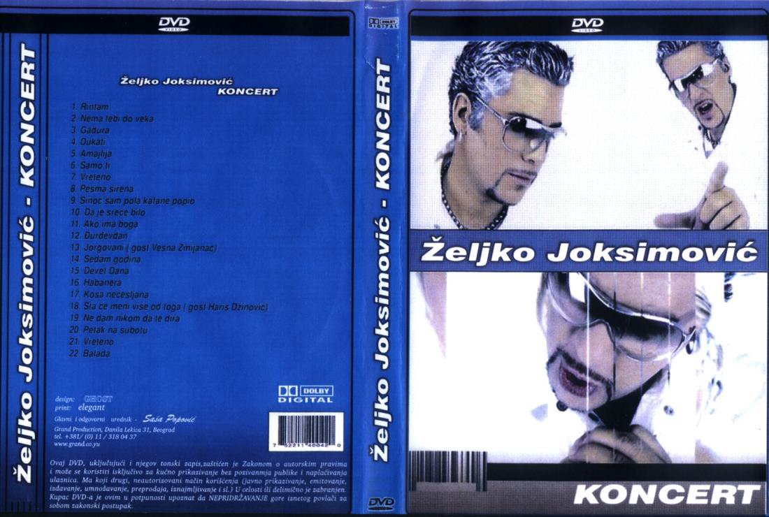 Click to view full size image -  DVD Cover - Z - DVD - ZELJKO JOKSIMOVIC KONCERT - DVD - ZELJKO JOKSIMOVIC KONCERT.jpg