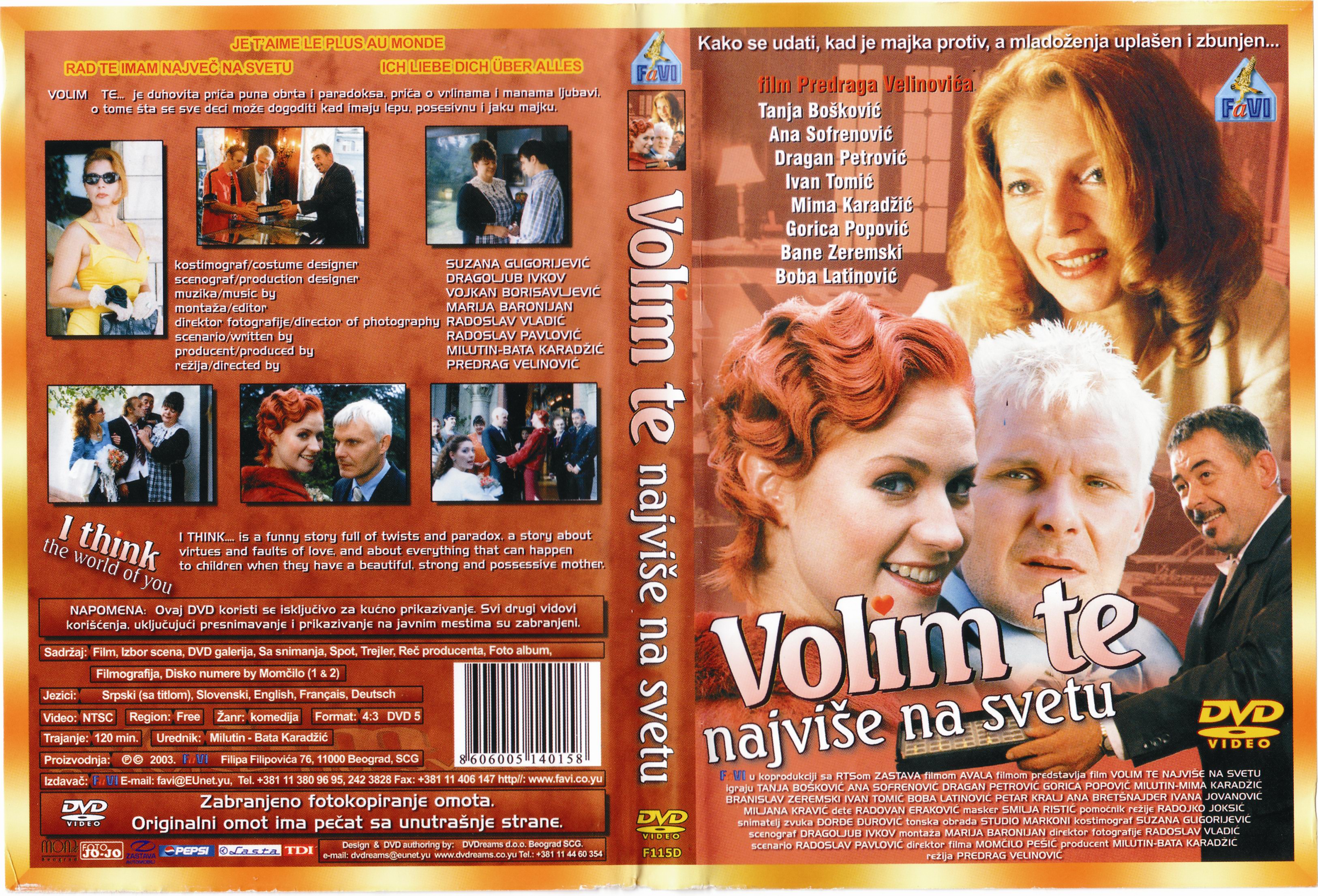 Click to view full size image -  DVD Cover - V - DVD - VOLIM TE NAJVISE NA SVETU - DVD - VOLIM TE NAJVISE NA SVETU.jpg