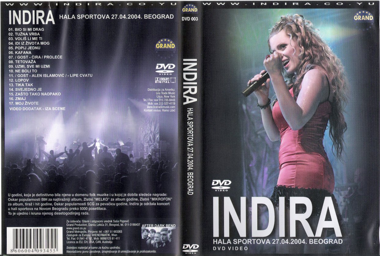 Click to view full size image -  DVD Cover - I - DVD - INDIRA RADIC - DVD - INDIRA RADIC.jpg
